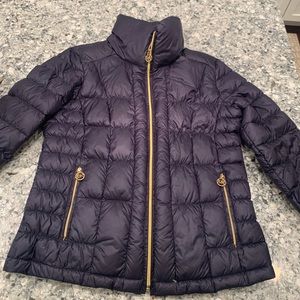 Navy blue michael kors puffer jacket
